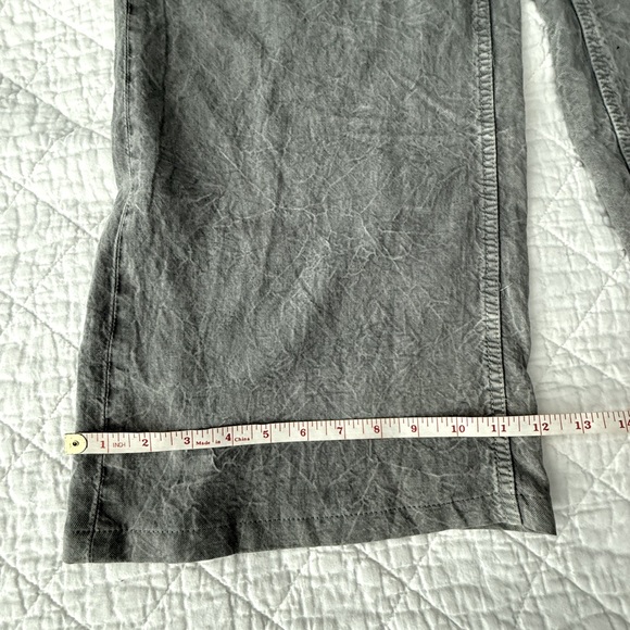 Zara Gray Flare Wide Leg Jeans High-Waisted - Picture 4 of 11